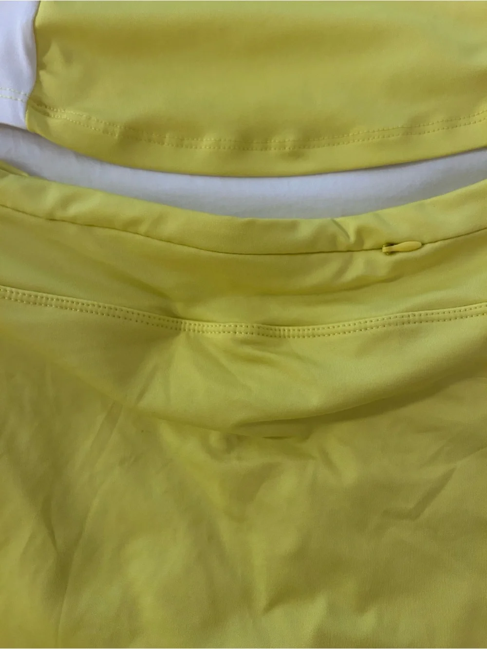 Amazon Girls Matching Active Wear Set Yellow and White Tank Top and Skirt